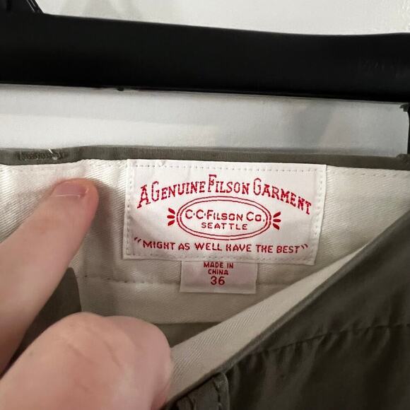 CC Filson Safari Cloth Straight Fit Pants 36 Mens Beige Tan Cotton Hunting - Picture 2 of 4
